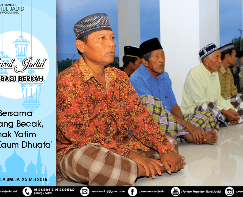 Nurul Jadid berbagi berkah bersama abang tukang becak, kaum dhuafa' dan anak yatim