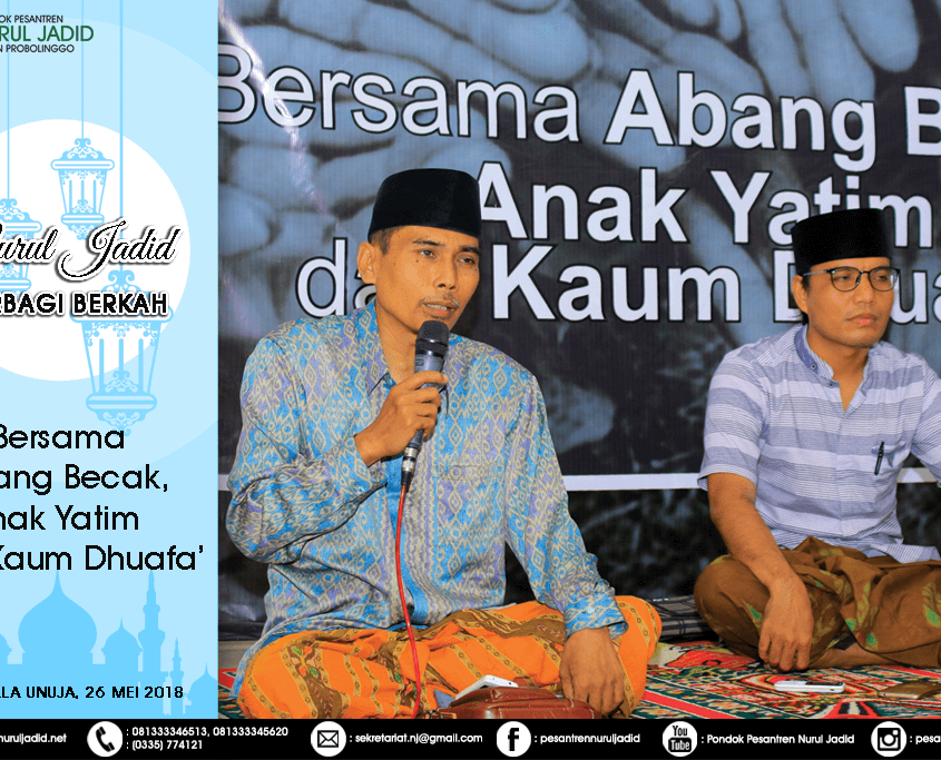 Nurul Jadid berbagi berkah bersama abang tukang becak, kaum dhuafa' dan anak yatim