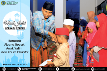 Nurul Jadid berbagi berkah bersama abang tukang becak, kaum dhuafa' dan anak yatim