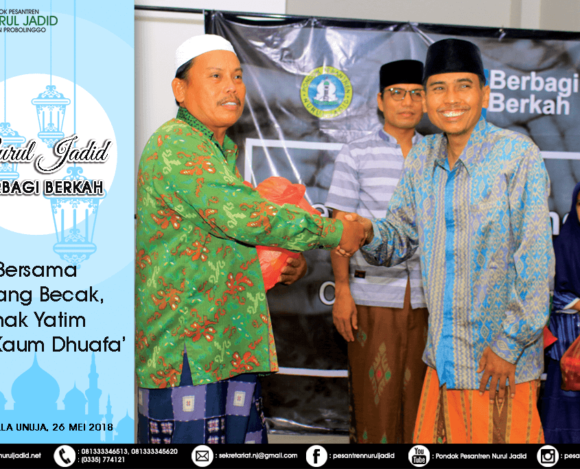 Nurul Jadid berbagi berkah bersama abang tukang becak, kaum dhuafa' dan anak yatim