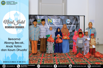 Nurul Jadid berbagi berkah bersama abang tukang becak, kaum dhuafa' dan anak yatim