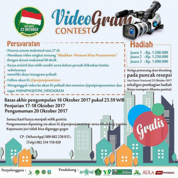 hari santri nasional 2017 nurul jadid lomba video instagram