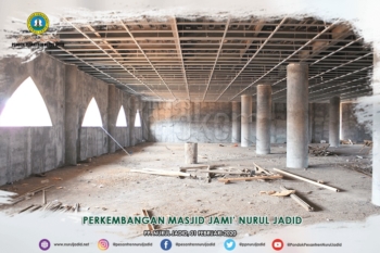 Potret perkembangan masjid jami' nurul jadid dari lantai 3