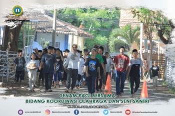 Senam Pagi Bersama oleh Bidang Koordinasi Olahraga dan Seni Santri (BKOSS)