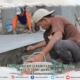 Pemasangan Granit Lantai di Teras Masjid Jami' Nurul Jadid
